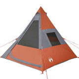 Camping Tent Tipi 7-Person Orange Waterproof 94429