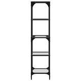 Storage Rack with Transparent Glass Top 40x30x123 cm Steel 846040