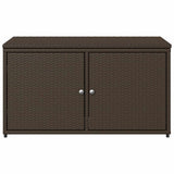 Garden Storage Cabinet Brown 110x55x60.5 cm Poly Rattan 365568