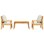 ZNTS 3 Piece Garden Lounge Set with Cushions Solid Wood Acacia 3211807