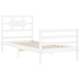 Bed Frame without Mattress White Single Solid Wood 3194407