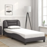 Bed Frame with LED without Mattress "Hvar" Grey 80x200 cm 3213895