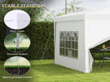 3 x 3m Pop Up Gazebo, Wedding Party Canopy Tent Marquee with Carry Bag and Windows, White T3398P315900
