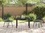 Garden Dining Set 3 pcs Black Powder-Coated Steel 3379198