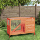 Rabbit Hutch Brown 103x44x69.5 cm Solid Wood Pine 172296