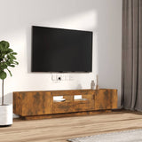 2 Piece TV Cabinet Set with LED Lights Smoked Oak Engineered Wood 3120167