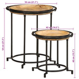 2 Piece Side Table Set Solid Wood Mango 4013513