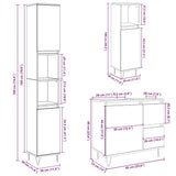 3 Piece Bathroom Furniture Set Concrete Grey Engineered Wood 3324956