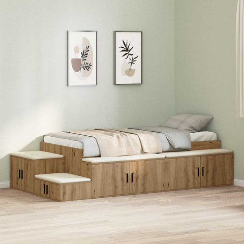 Storage Bed Frame with Drawer Artisan oak 244 x 127 x 53.5 cm 3335564