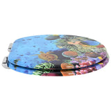 Soft-Close Toilet Seat 2 pcs Deep Sea Blue 44 x 38 cm MDF board 3414545