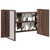 LED Bathroom Mirror Cabinet Brown Oak 80x12x45 cm Acrylic 834953