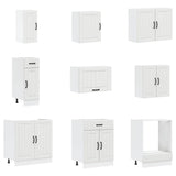 14 Piece Kitchen Cabinet Set "Lucca" White Engineered Wood 3314981