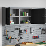 Tool Cabinet with Shelf Black and Grey 100 x 20 x 55 cm 4103471