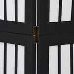 Room Divider 3 Panels Black Solid Wood Paulownia 358765