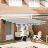 Retractable Awning Anthracite and White 4x3 m Fabric&Aluminium 3216140