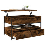 ZNTS Coffee Table Brown Oak 70x50x50 cm Engineered Wood and Metal 845385
