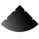 Corner Shelf Set of 2 Black Tempered glass 45 x 45 cm 3051597