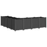 Garden Planter Black 160x160x53 cm PP 367868