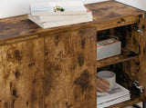Side Cabinet Smoke Oak 96.5 x 30 x 75 cm Engineered Wood 886608