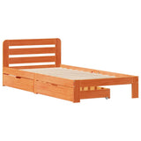Bed Frame without Mattress Wax Brown 90x190 cm Single Solid Wood Pine 3309865