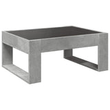 Coffee Table with Infinity LED Concrete Grey 70x53x30 cm 847633
