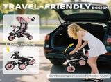 6 in 1 Foldable Kids Trike with Adjustable Parent Handle & Canopy for Ages 1-5, Pink T3398P378917