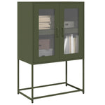 ZNTS Highboard Olive Green 68x39x107 cm Steel 853378