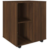 Rolling Cabinet Brown Oak Engineered Wood Medium Rollable 815971