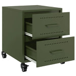 ZNTS Bedside Cabinet Olive Green 36x39x43.5 cm Steel 846634