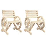 Garden Chair Set of 2 Natural wood finish Solid fir wood Standard 365101