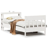 Bed Frame without Mattress White 75x190 cm Small Single Solid Wood Pine 3306289