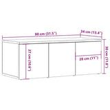 TV Cabinet Old Wood 80x34x30 cm Engineered Wood 856012