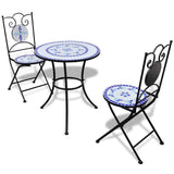 Patio Furniture Blue and White Powder-coated iron and ceramic tile 271771