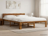 Double Bed Frame with Headboard ROSTOCK Natural 120 x 200 cm 903462