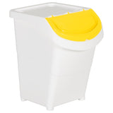 Stackable Waste Bins with Lids 3 pcs White PP 120 L 364070