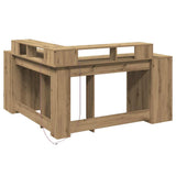Desk with LED Lights Artisian Oak 152x152x91 cm Engineered Wood 3309464