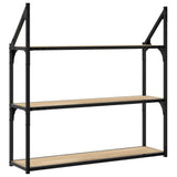 3-Tier Wall Shelf Sonoma Oak 80x21x78.5 cm Engineered Wood 835455