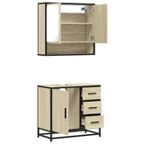 2 Piece Bathroom Furniture Set Sonoma Oak Engineered Wood 3300926