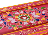 Sideboard with Drawers Solid Mango Wood Pink Hand Painted 244841
