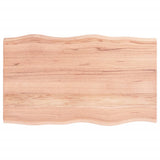 Table Top Light Brown 100x60x2 cm Treated Solid Wood Oak Live Edge 363953