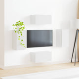 TV Cabinet Set 4 pcs High Gloss White Engineered Wood 3409154