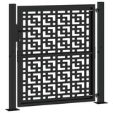 Garden Gate Black 100x100 cm Steel Cross Design 4100999