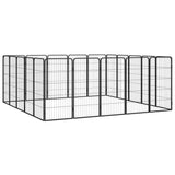 20-Panel Dog Playpen Black 50x100 cm Powder-coated Steel 3115961