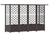 Raised Bed with Trellis and Roof Brown 202 x 40 x 138 cm PP 42032526