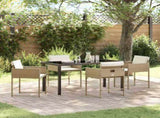 Garden Dining Set 5 pcs Beige Poly Rattan 3380730