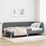 Corner Bed Frame with Headboard Dark Grey 90 x 200 cm Fabric 42016570