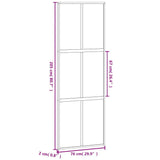Sliding Door Black 76x205 cm Tempered Glass and Aluminium 155213