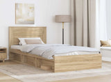 Bed Frame with Headboard Sonoma 90 x 190 cm Solid Pine Wood 3410130