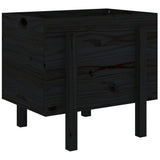 Garden Planter Black 62x50x57 cm Solid Wood Pine 825209
