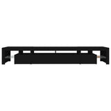 TV Cabinet with LED Lights Black 260x36.5x40 cm 3152779